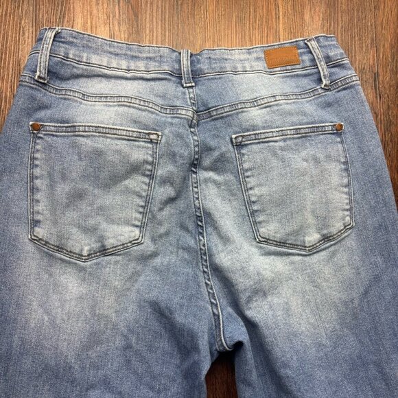 Judy Blue Bootcut Jeans Destroyed Plaid Light Wash Women’s Size 16W - Picture 4 of 12